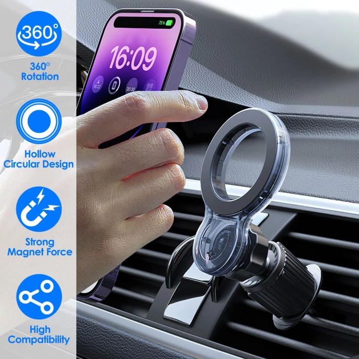 2 Pack Magnetic Phone Mount, Super Strong Magnet w/ 2 Metal Plates, car ... Magnetic phone mount for car