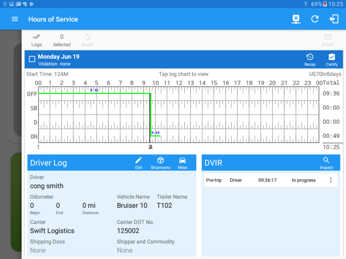 Automated driver logs