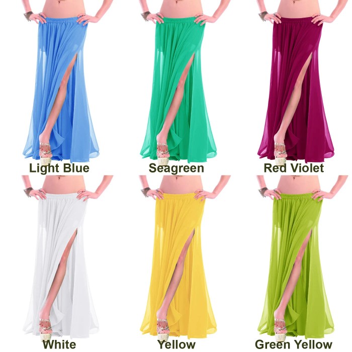 360 Degree 2 Side Slit Skirt Chiffon Full Circle Skirt Belly - Etsy Side skirt